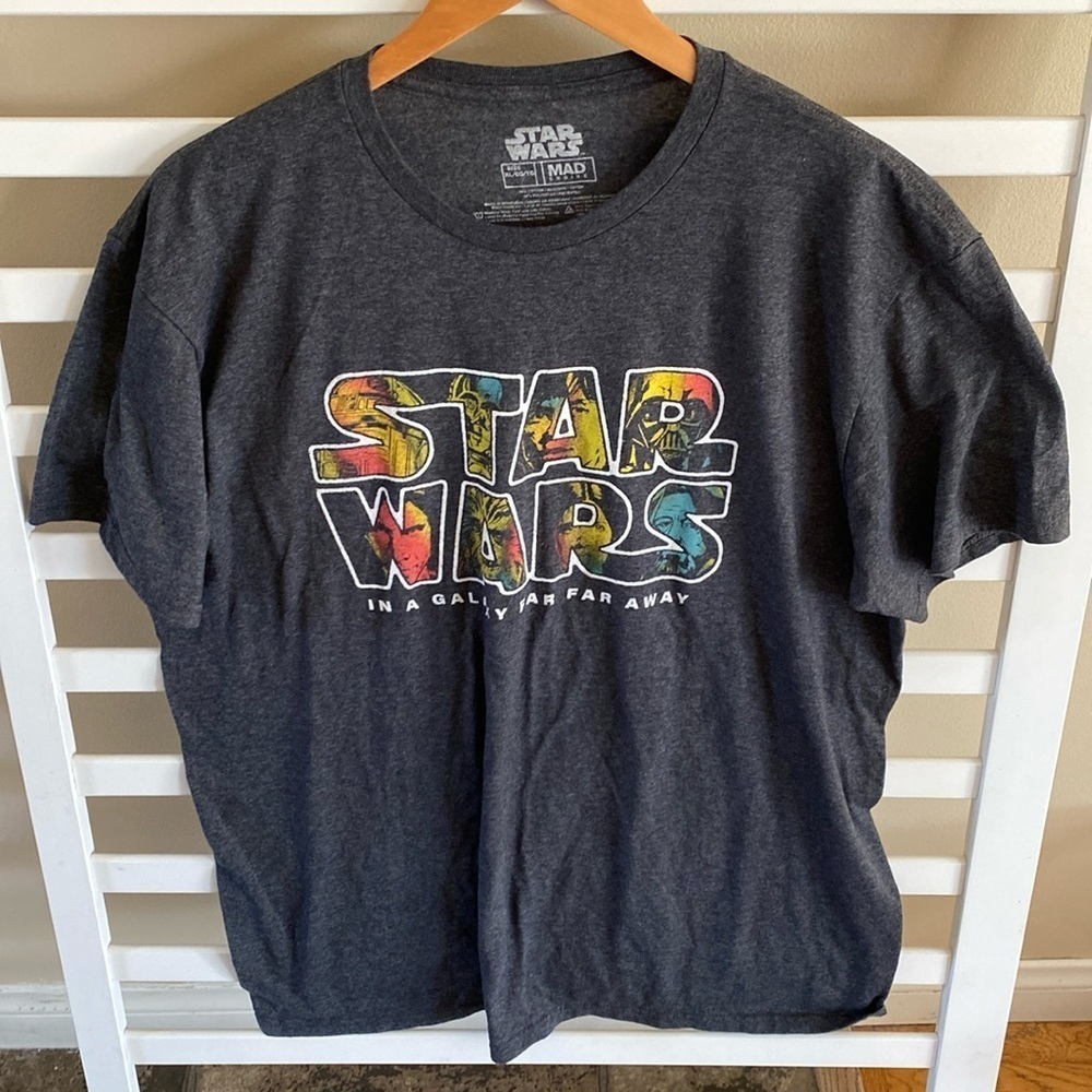 MAD Engine Star Wars "In a Galaxy Far Far Away" Black Short Sleeve T Shirt XL